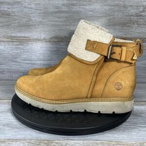 Timberland Woman’s Kenniston Fleece-Lined Tan Leather Boots Size 8